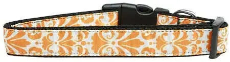 Damask-Orange-Nylon-Dog-Collar-Xl-GreatEagleInc-333698199