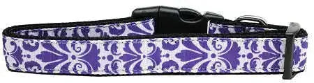 Damask-Purple-Nylon-Dog-Collar-Sm-GreatEagleInc-333697712