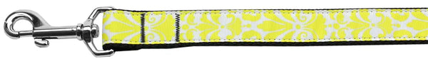 Damask Yellow Nylon Dog Leash 5/8 Inch Wide 4ft Long Default Title