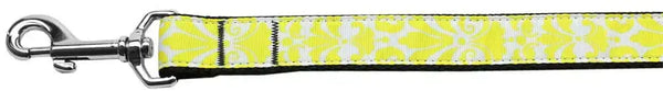 Damask-Yellow-Nylon-Dog-Leash-5-8-Inch-Wide-4ft-Long-GreatEagleInc-318645772