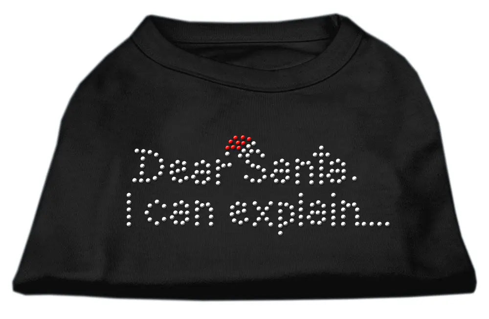 Dear Santa I Can Explain Rhinestone Shirts Black L Default Title