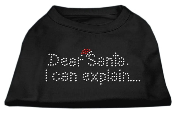 Dear Santa I Can Explain Rhinestone Shirts Black L Default Title