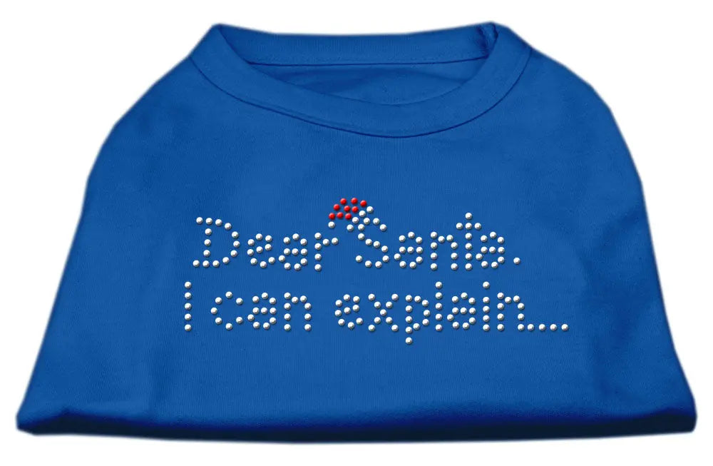 Dear Santa I Can Explain Rhinestone Shirts Blue Med Default Title