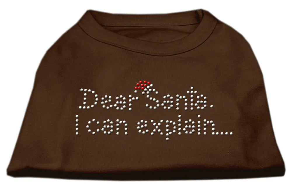 Dear Santa I Can Explain Rhinestone Shirts Brown Xxl Default Title