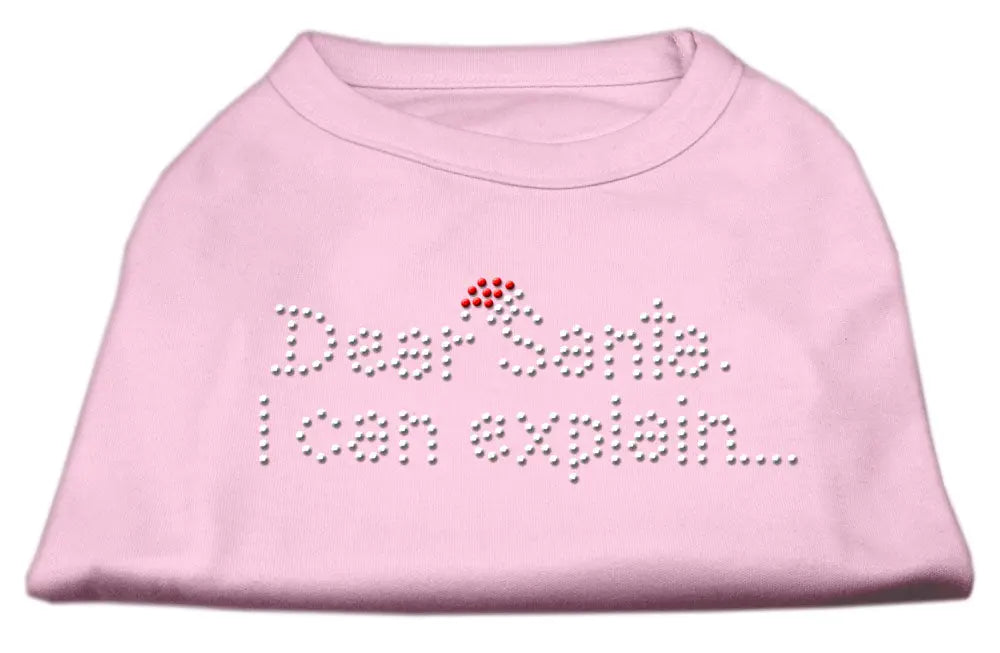 Dear Santa I Can Explain Rhinestone Shirts Light Pink Xxl Default Title