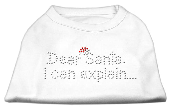 Dear Santa I Can Explain Rhinestone Shirts White M Default Title