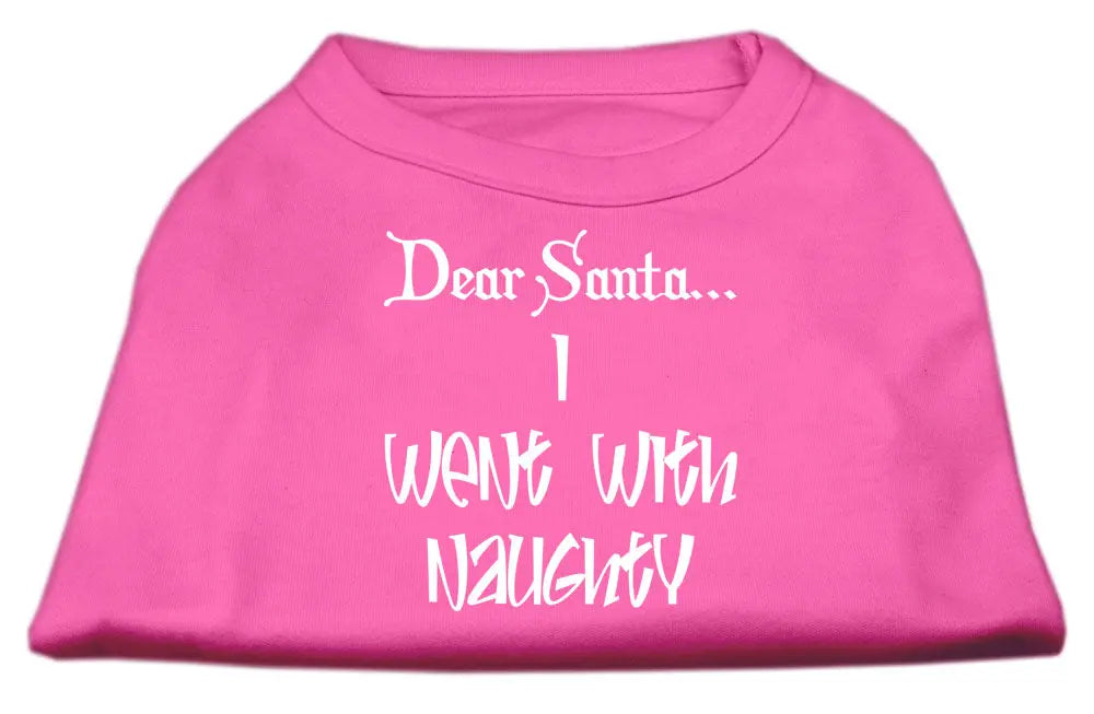 Dear Santa I Went With Naughty Screen Print Shirts Bright Pink Xxl Default Title