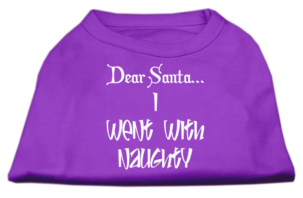 Dear Santa I Went With Naughty Screen Print Shirts Purple Xs Default Title