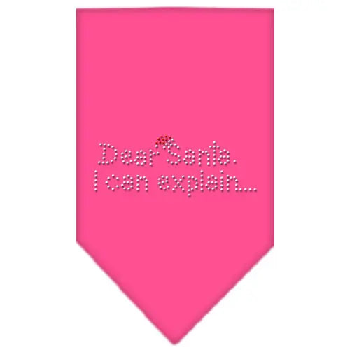 Dear Santa Rhinestone Bandana Bright Pink Large Default Title