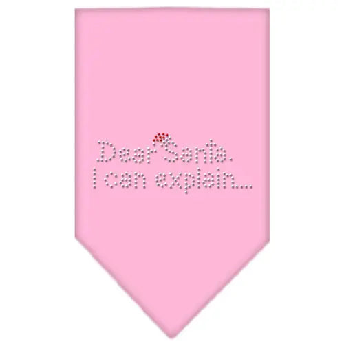 Dear Santa Rhinestone Bandana Light Pink Large Default Title