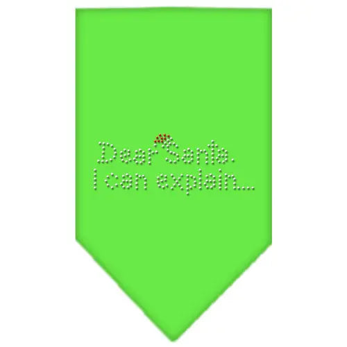 Dear Santa Rhinestone Bandana Lime Green Large Default Title