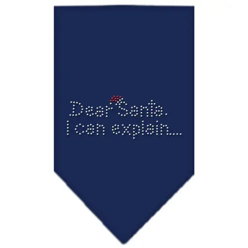 Dear Santa Rhinestone Bandana Navy Blue Small Default Title