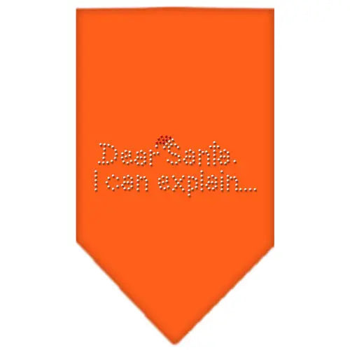 Dear Santa Rhinestone Bandana Orange Small Default Title