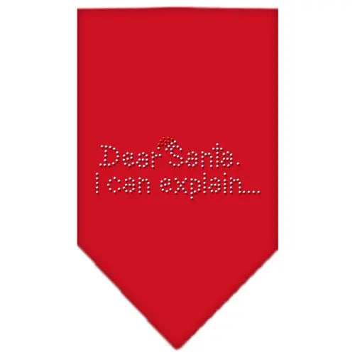 Dear Santa Rhinestone Bandana Red Small Default Title
