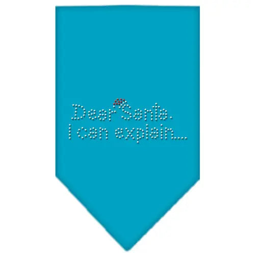 Dear Santa Rhinestone Bandana Turquoise Small Default Title