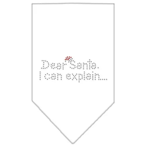 Dear Santa Rhinestone Bandana White Small Default Title