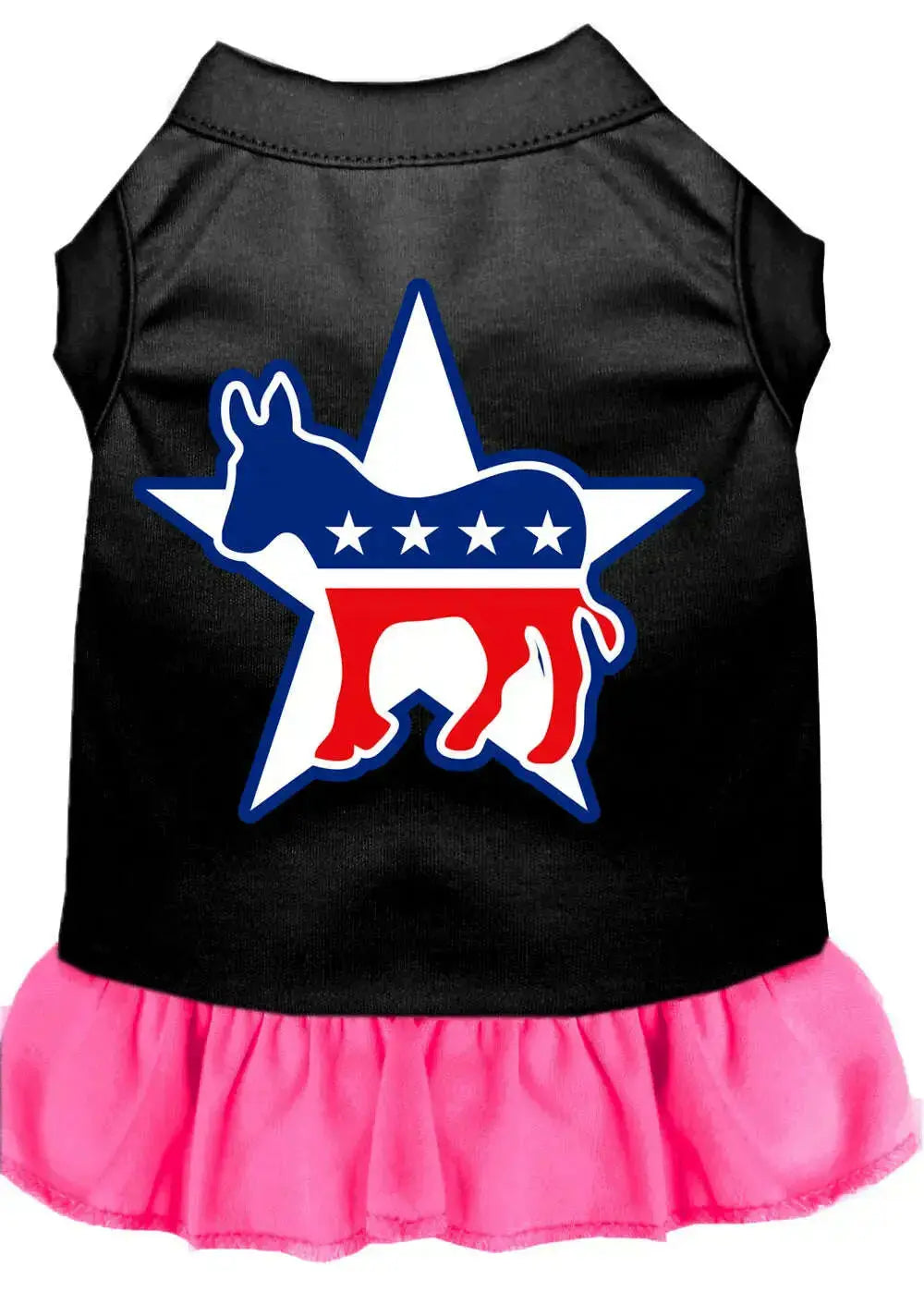 Democrat-Screen-Print-Dress-Black-With-Bright-Pink-Xxl-GreatEagleInc-318618656