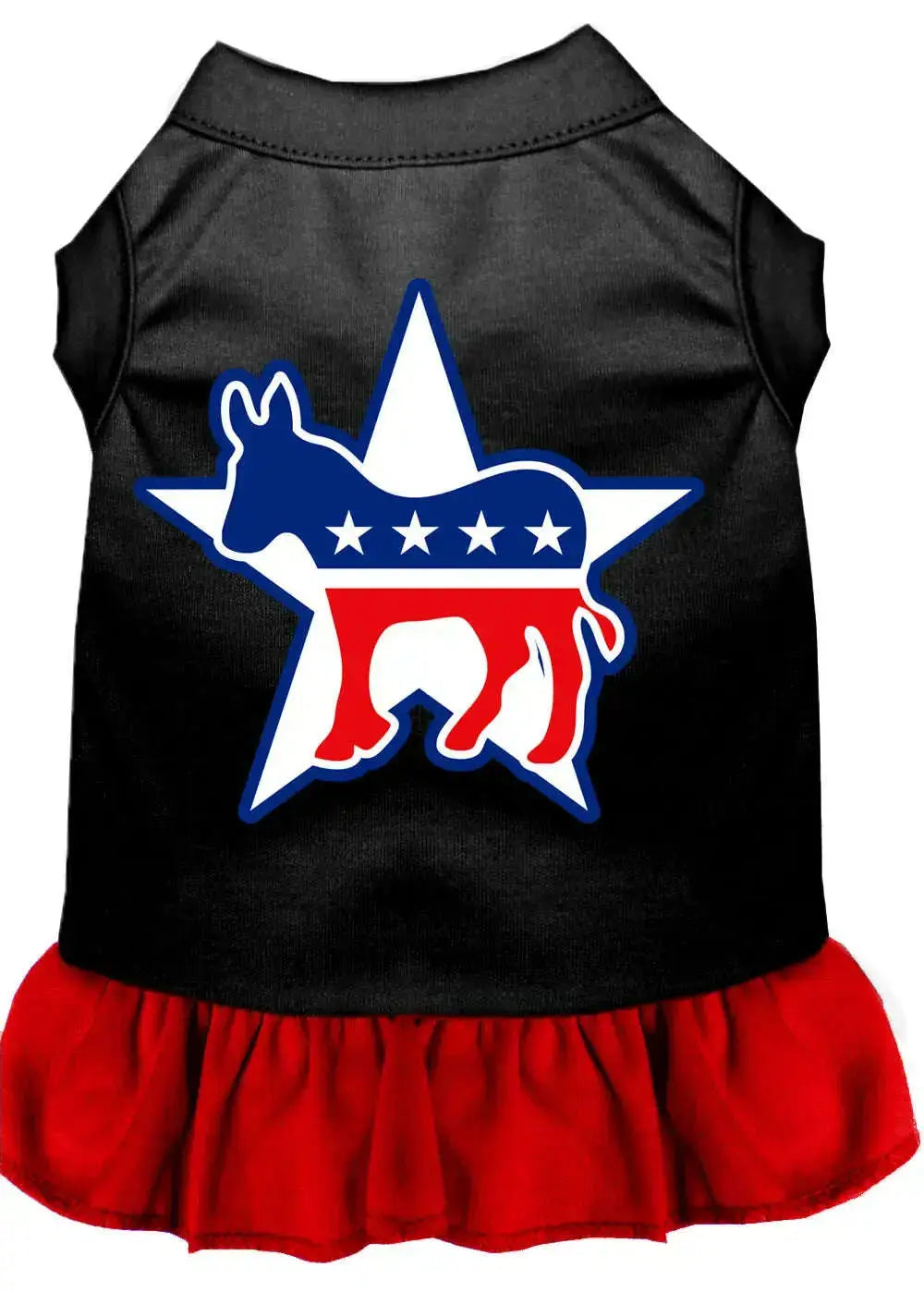 Democrat-Screen-Print-Dress-Black-With-Red-Xs-GreatEagleInc-319265654