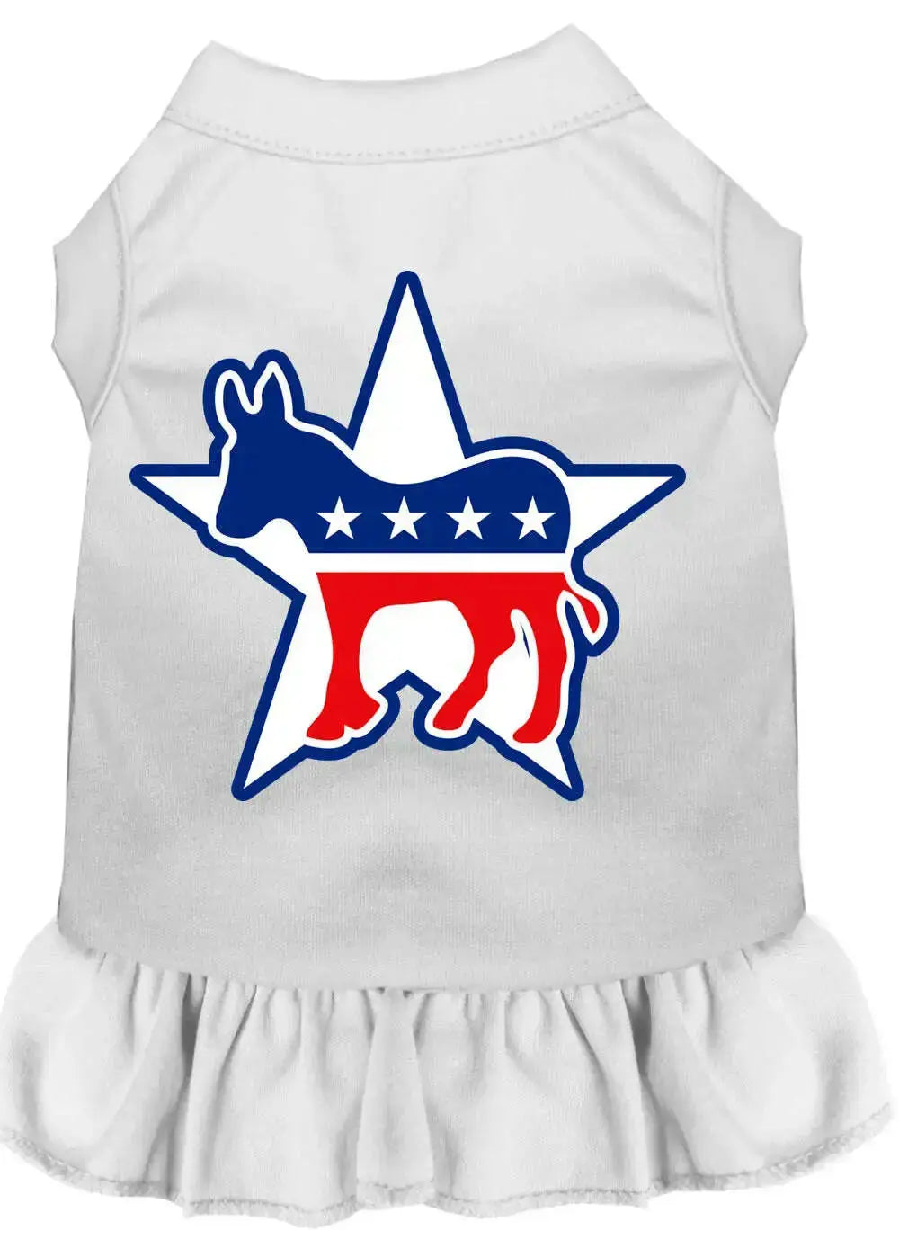 Democrat-Screen-Print-Dress-White-Med-GreatEagleInc-319267781