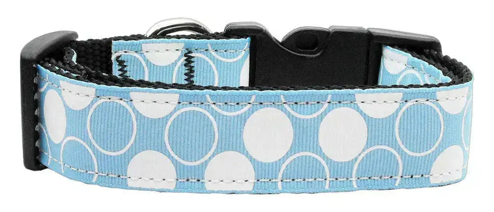 Diagonal-Dots-Nylon-Collar-Baby-Blue-Medium-GreatEagleInc-318900736