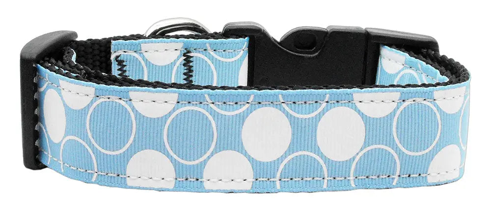 Diagonal Dots Nylon Collar Baby Blue Medium Default Title
