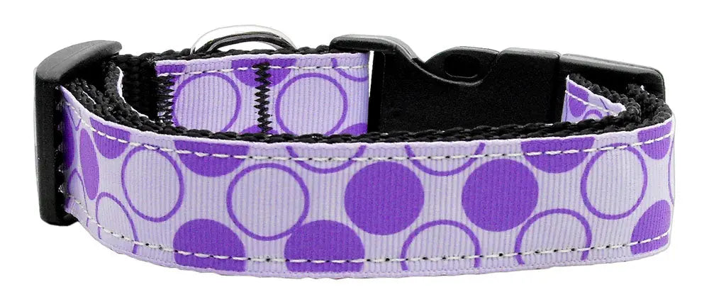 Diagonal Dots Nylon Collar Lavender Large Default Title
