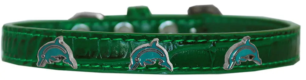 Dolphin Widget Croc Dog Collar Emerald Green Size 10 Default Title
