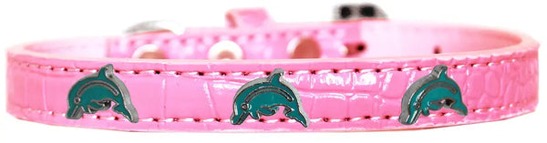 Dolphin Widget Croc Dog Collar Light Pink Size 10 Default Title