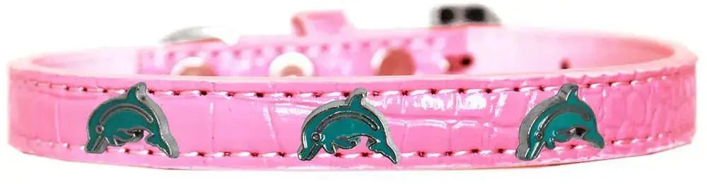 Dolphin-Widget-Croc-Dog-Collar-Light-Pink-Size-12-GreatEagleInc-319973564