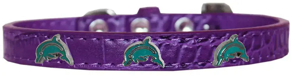 Dolphin-Widget-Croc-Dog-Collar-Purple-Size-14-GreatEagleInc-319974252