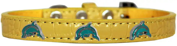 Dolphin-Widget-Croc-Dog-Collar-Yellow-Size-18-GreatEagleInc-319976294