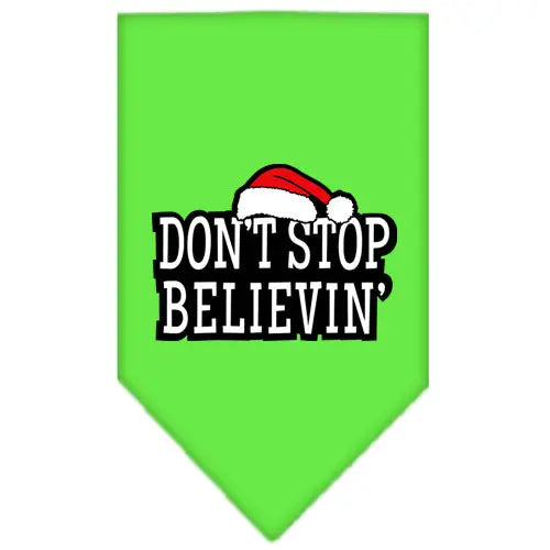 Don't Stop Believin Screen Print Bandana Lime Green Small Default Title