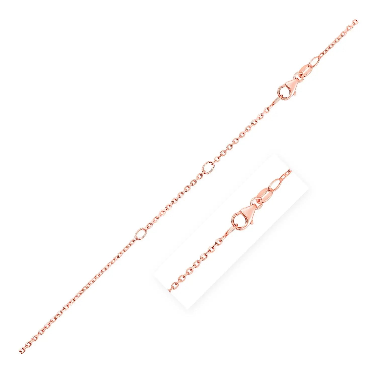 Double Extendable Cable Chain in 14k Rose Gold (1.2mm) 18"