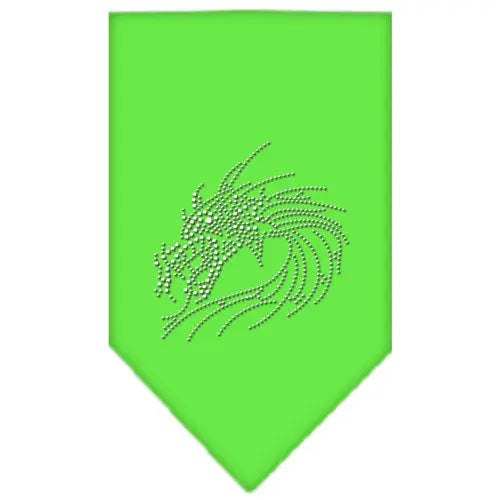 Dragon Rhinestone Bandana Lime Green Small Default Title