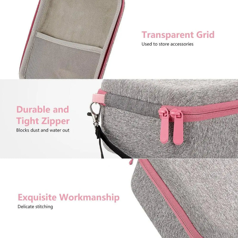 EVA Storage Bag for Cricut Easy Press Portable Heat Press Machine Waterproof Shockproof Storage Case Fashion Grey+Pink (Gray)