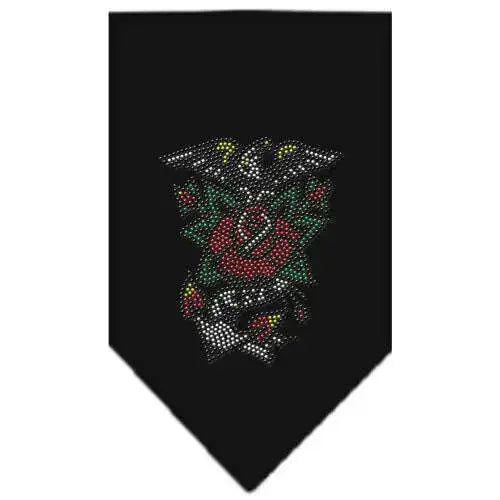 Eagle-Rose-Rhinestone-Bandana-Black-Large-GreatEagleInc-319315477