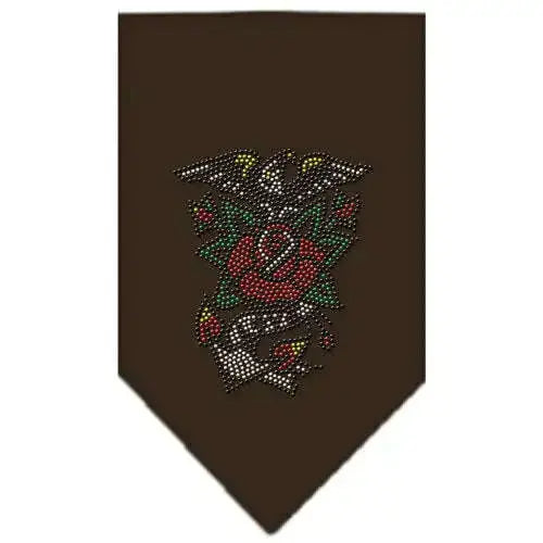 Eagle-Rose-Rhinestone-Bandana-Cocoa-Small-GreatEagleInc-318591216