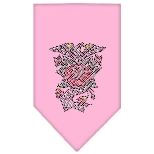 Eagle Rose Rhinestone Bandana Light Pink Large Default Title