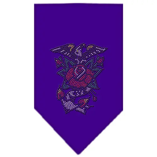 Eagle Rose Rhinestone Bandana Purple Large Default Title