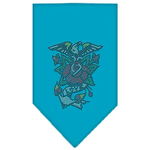 Eagle Rose Rhinestone Bandana Turquoise Small Default Title