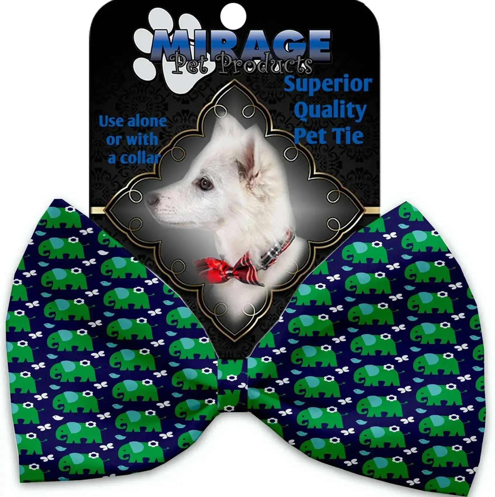 Elephants-And-Butterflies-Pet-Bow-Tie-Collar-Accessory-With-Velcro-GreatEagleInc-333767536