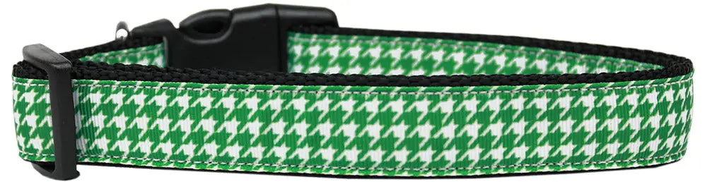 Emerald Green Houndstooth Nylon Dog Collar Xs Default Title