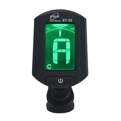 Eno ET-33 Mini Auto Chromatic Acoustic Guitar Tuner Clip on for Guitar Bass Violin Ukulele, 360 Degree Rotate, Chromatic Tuner