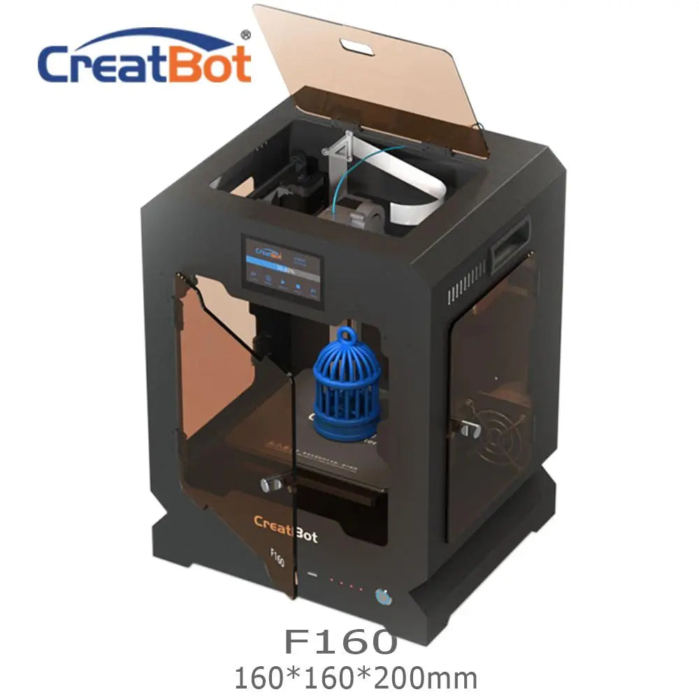 FREE SHIPPING F160 Single Extruder 160*160*200mm Creatbot 3d printer Metal Frame All closed heated room 1.75mm ABS Printing GreatEagleInc