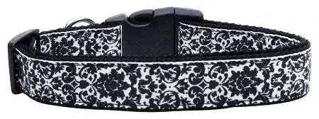Fancy-Black-And-White-Nylon-Ribbon-Dog-Collars-Large-GreatEagleInc-333889229