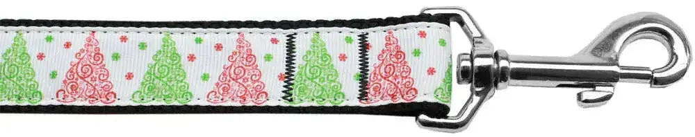 Fancy-Schmancy-Christmas-Tree-Nylon-Dog-Leash-3-8-Inch-Wide-6ft-Long-GreatEagleInc-320016684