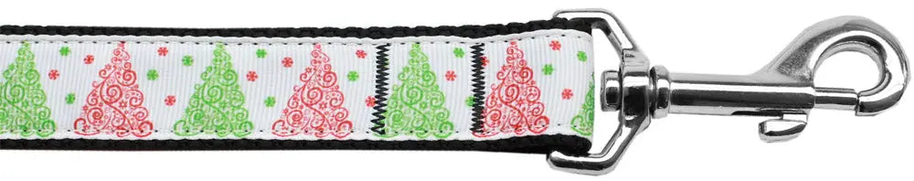Fancy Schmancy Christmas Tree Nylon Dog Leash 5/8 Inch Wide 4ft Long Default Title