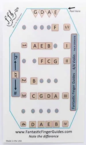 Fantastic Violin Finger Guide - All Notes Guide for Full (4/4) Size Violin Fiddle - More Sizes Available