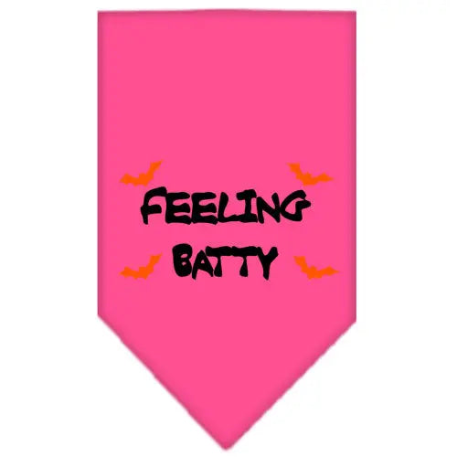 Feeling Batty Screen Print Bandana Bright Pink Large Default Title