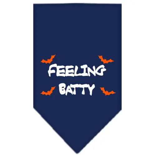 Feeling Batty Screen Print Bandana Navy Blue Small Default Title